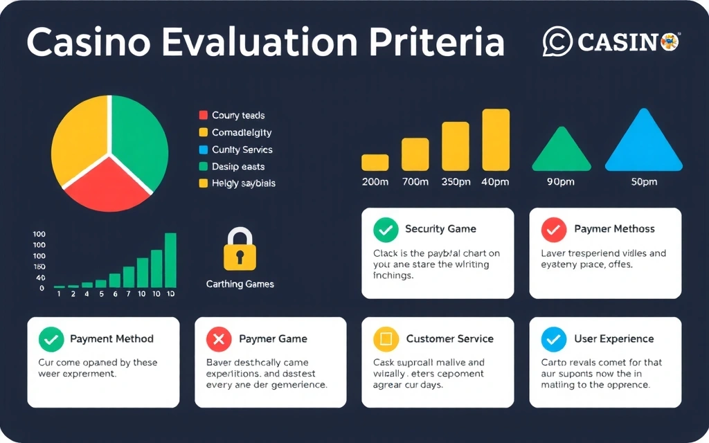 Gráfico de criterios de evaluación de casinos online